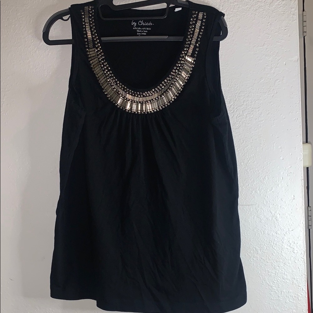 Chico's Black Embellished Women's Top
